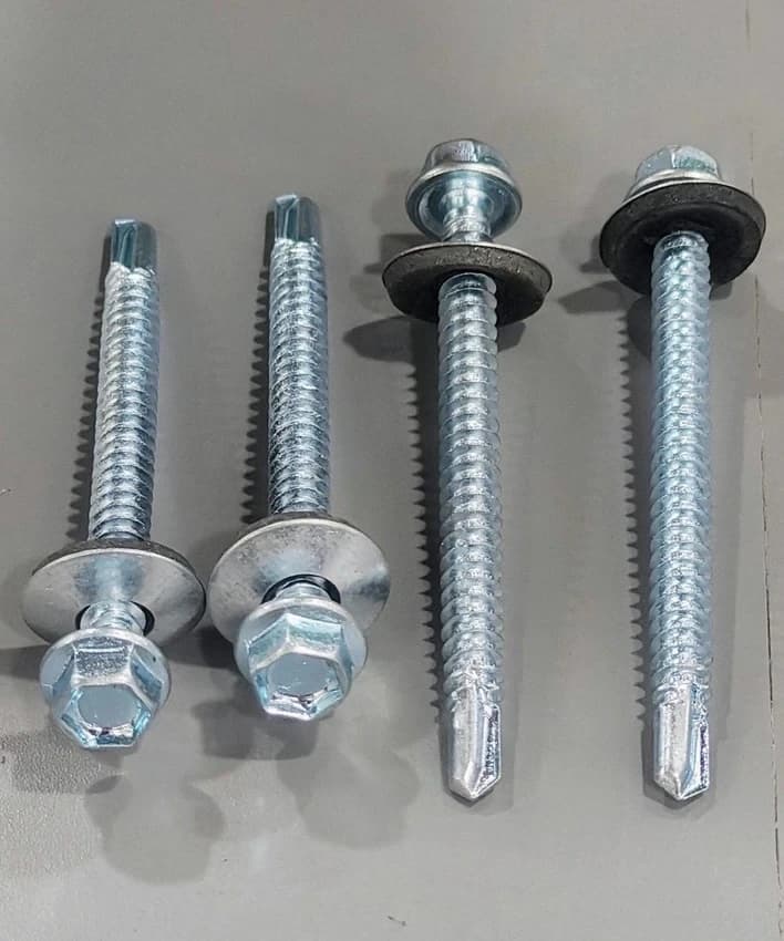 75mm MS Hex Washer Head Screws, Size: 12X75mm(DXL)