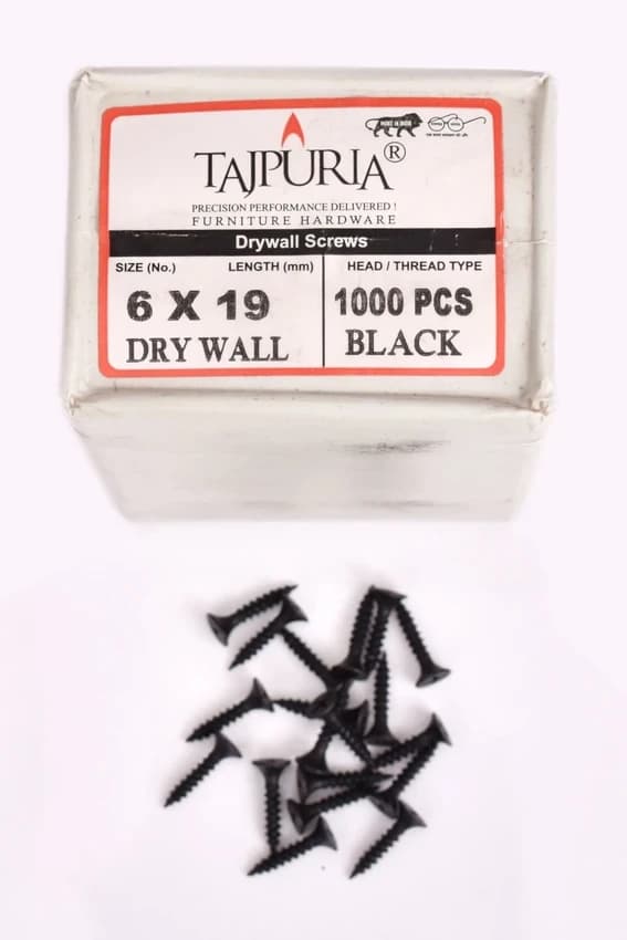 Drywall Screw Black, Thread Type: Fine Thread, 13 mm