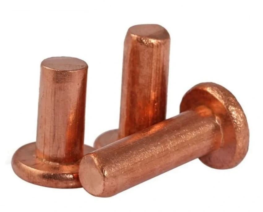 Brown Copper Contact Rivet, Head Diameter: 12 mm, Diameter: 6 mm