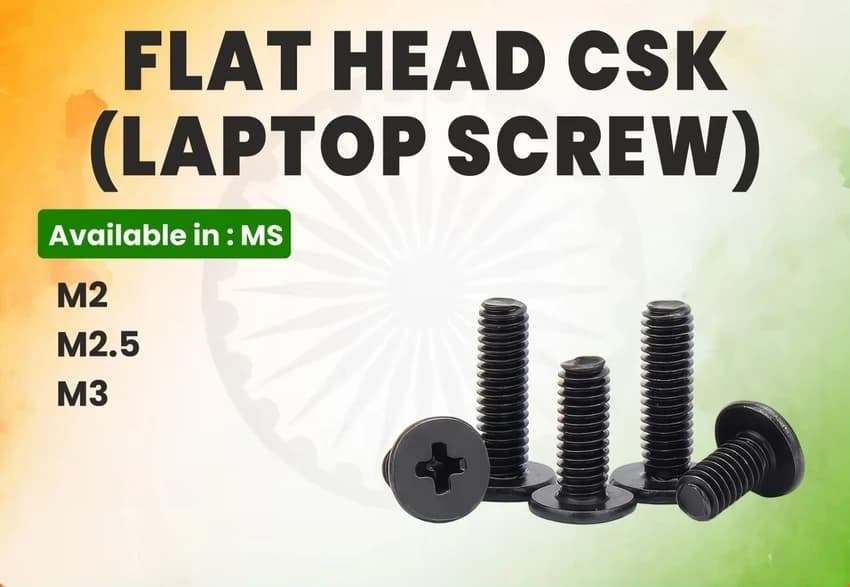 Phillips Drive M2/M2.5/M3 Mild Steel Flat Head CSK Laptop Screw