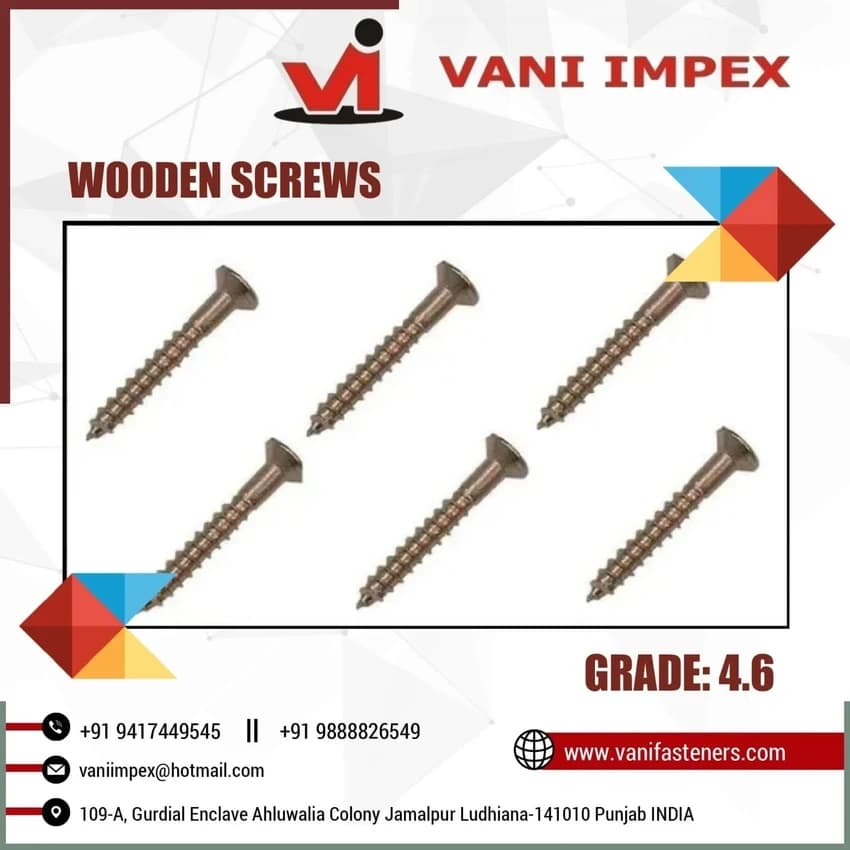 Mild Steel Polished Wood Screw, For Handles