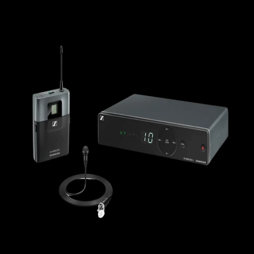 Black Modern Sennheiser wireless lavalier microphone XSW1-ME2-A