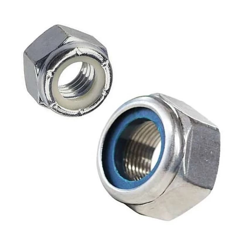 En8 (carbon Steel) Part Number: Din 982 Hexagon Nylock Nut, With High Quality Rubber, Size: 3 Mm To 42 Mm (diameter)
