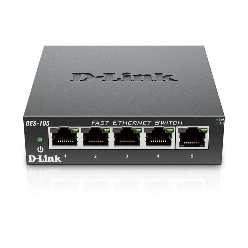 5 Ports D-Link Switch 5-Port 10/100MBPS DES105 FAST ETHERNET SWITCH