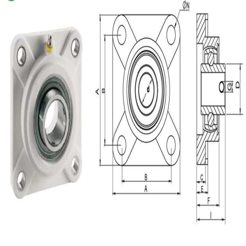 UCF Four Bolt Flange Bearing Block