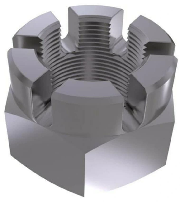 Mild Steel And High Tensile Hexagonal Slotted Nut, 50KG, Size: M14 To M27