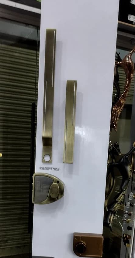Chrome Plated Stainless Steel Door Handle Lock On Plate (10 inch) - Key Latch Entrance