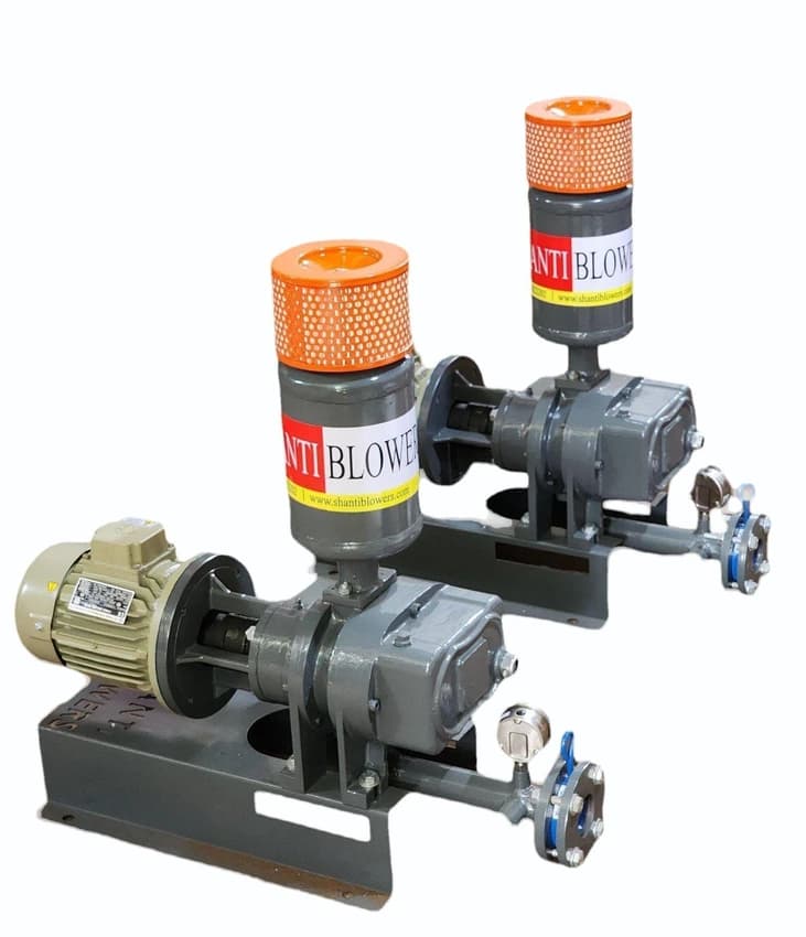 1hp Twin Lobe Roots Blower - Base Mounted Air Cooled