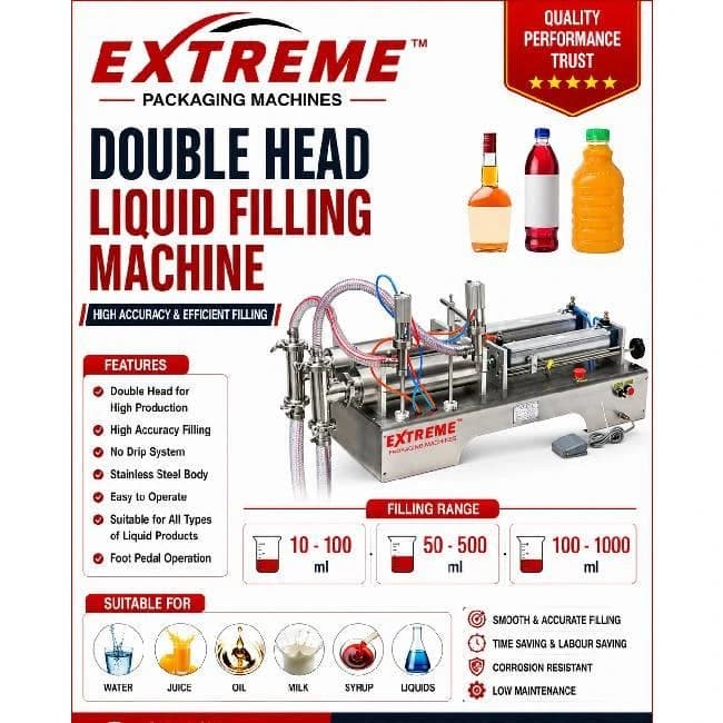 LIQUID FILLING MACHINE = DOUBLE HEAD