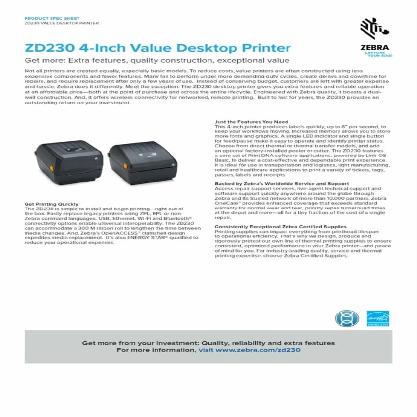 Zebra Thermal Transfer Ribbons, Liquid, Material: Wax
