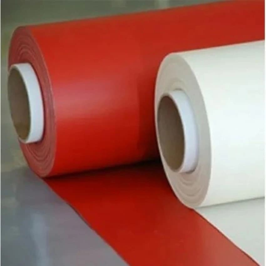 Red And White Plain Silicone Cloth