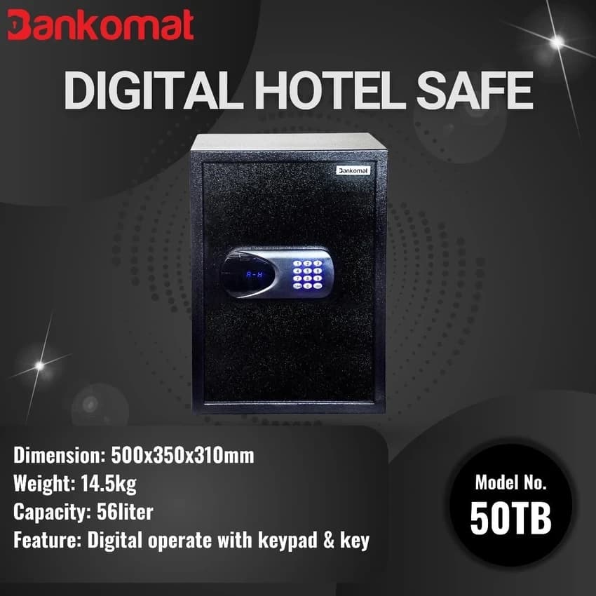 Black hotel digital safe locker, 50 Litre