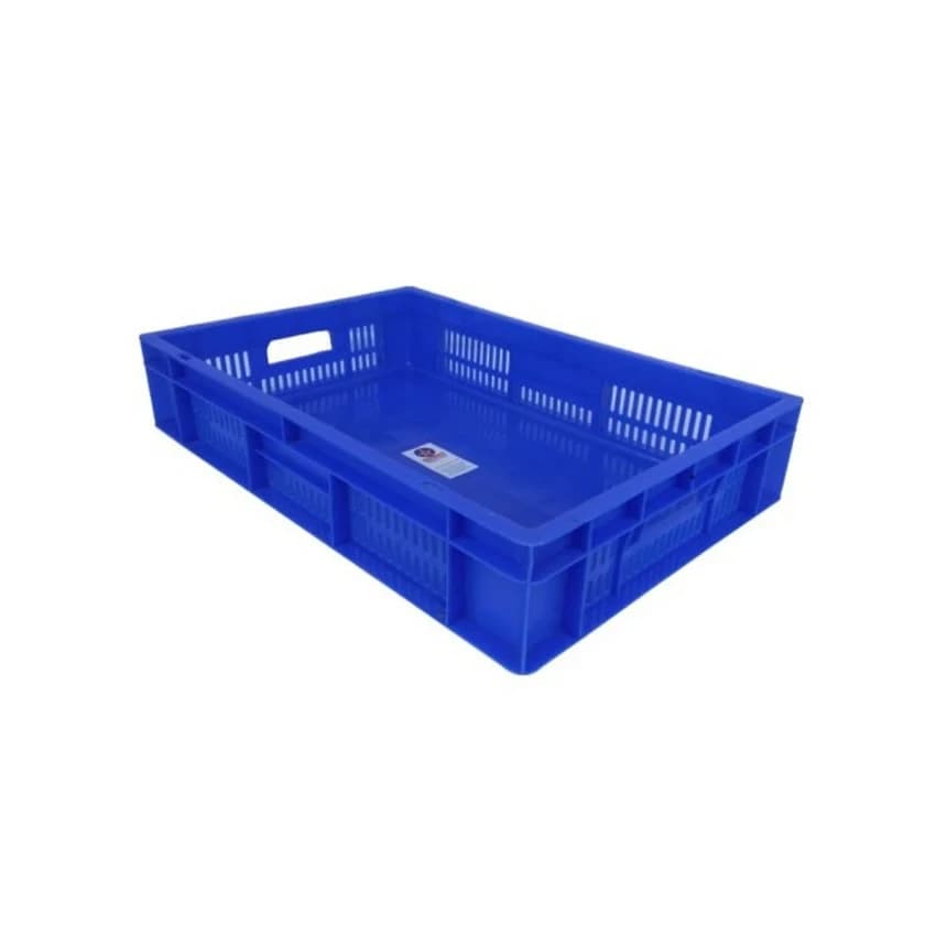 Global Star Rectangular 64180 SP Blue Plastic Crate