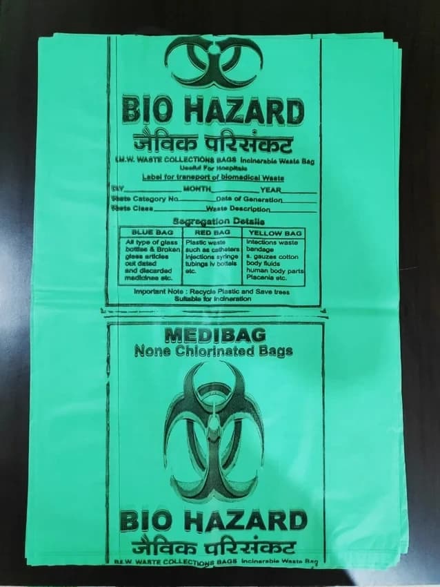 LDPE Bio-Medical Waste Collection Bag, 19x21 Inch