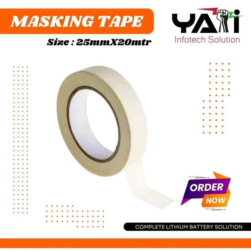 Masking Tape - 25mmX20mtr - Yati Infotech Solution, 24 mm (1 inch)