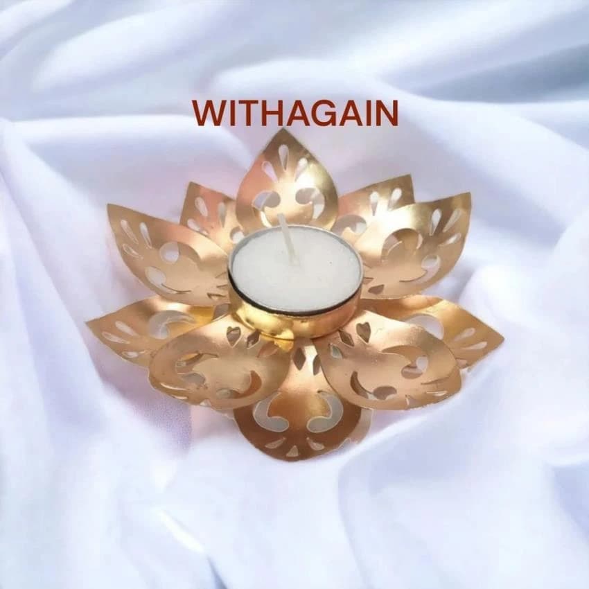 Withagain Golden Jaali flower tealight, 1