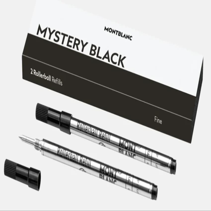 Mont Blanc Rollerball Refill Fine Point , Mystery Black (Pack Of 2piece)