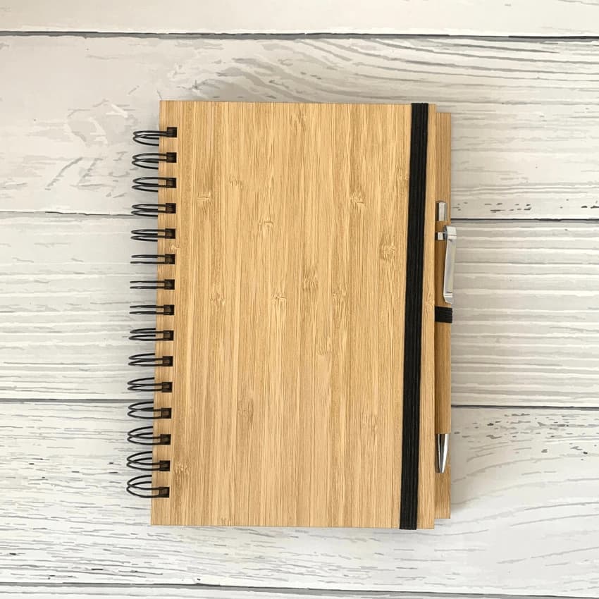 Wood Cover Bamboo Diary With Pen, Size: A5