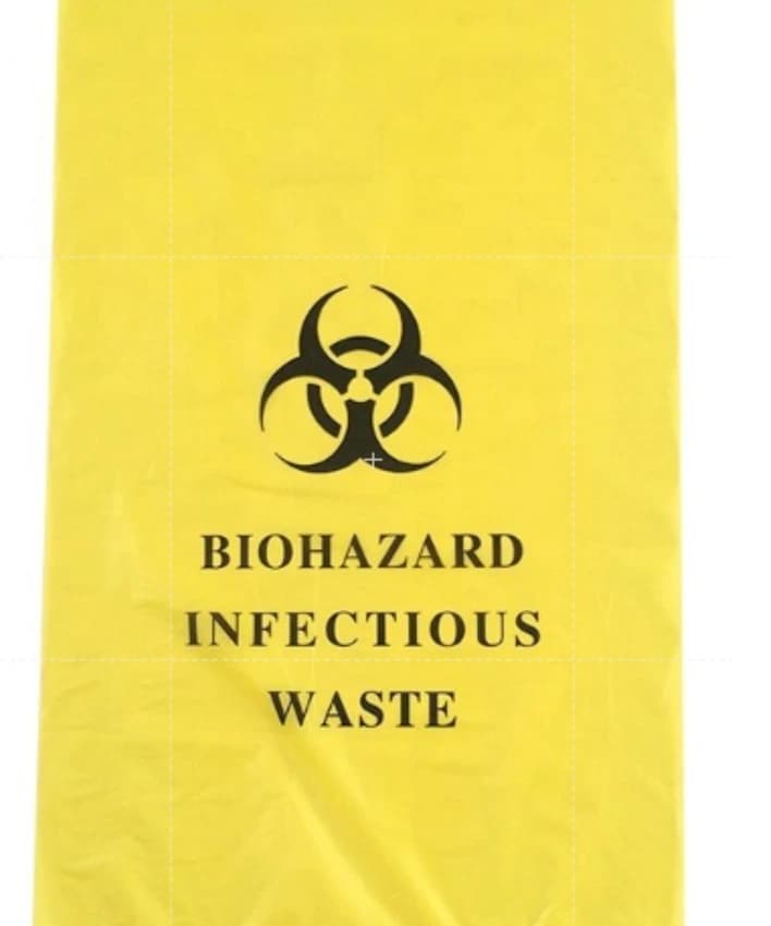 Yellow Biohazard Self Seal Bags, 32*42 (inch)