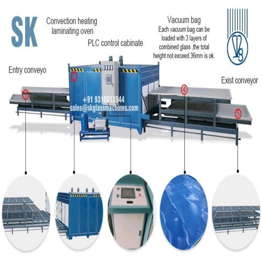 Sk Glass Eva Pvb Sgu Tpu Pet Laminated Furnace Oven Machine Two Layer