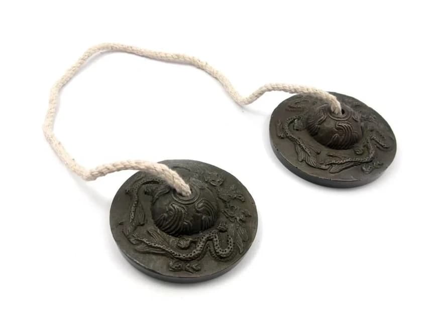 Brown Metal Brass Manjira For School/Play School