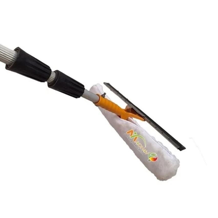 Nylon Solar Panel Cleaning Brush With Wiper (300mm) - Telescopic