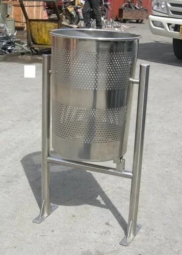 Stainless Steel Silver Out Door Dustbin