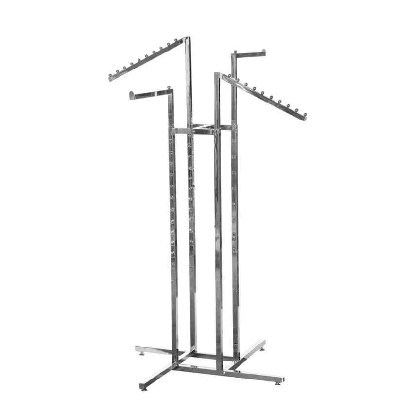 Matt Finish Open Storage Four Way Display Stand for Supermarket