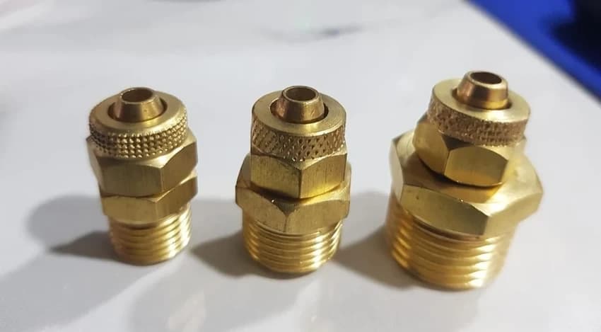 Silver Brass Male Air Connector