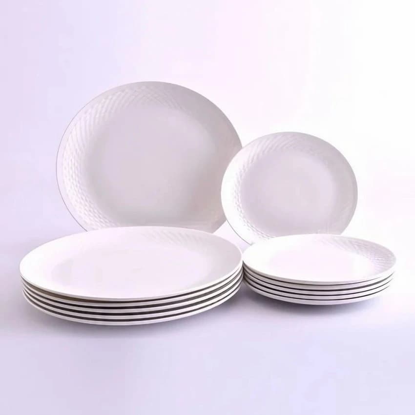 Ceramic White Bone China Hotelware Full Plate, Size: 10"",11"" & 12""