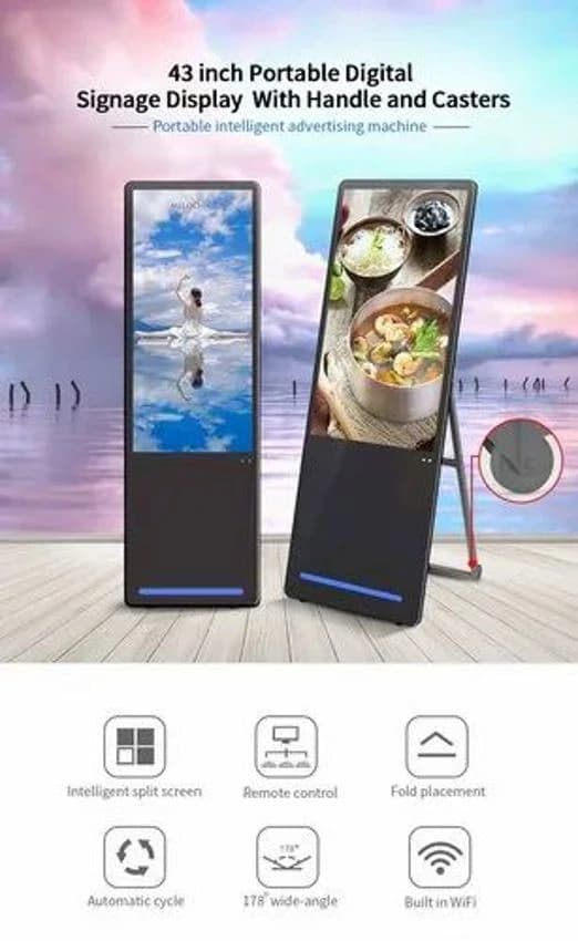 Portable Digital standee, Resolution: 1920*1080, Dimension: 5 Foot