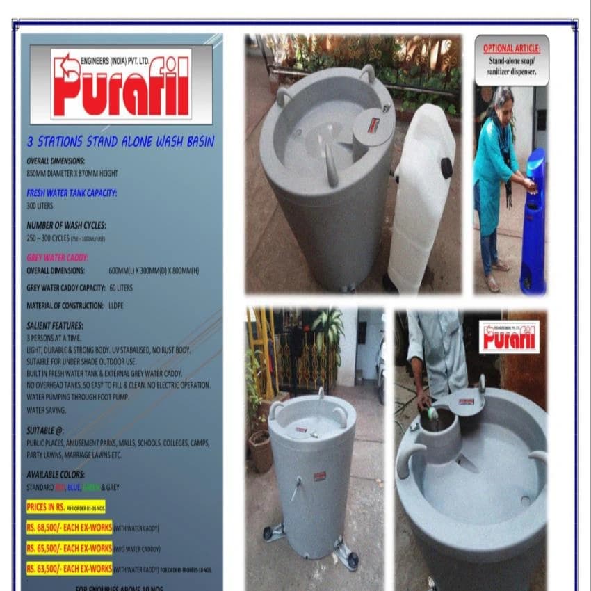3 PVC Hand Wash Unit