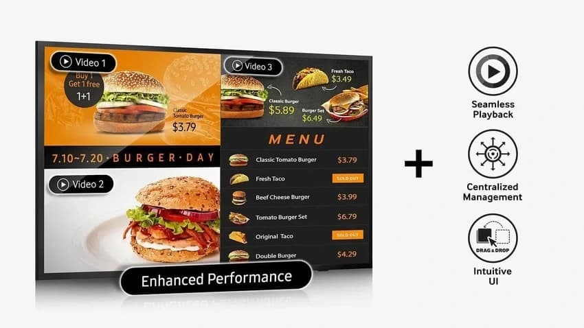 Commercial Displays - Samsung LED Displays - Model DB49J (with Media Player)