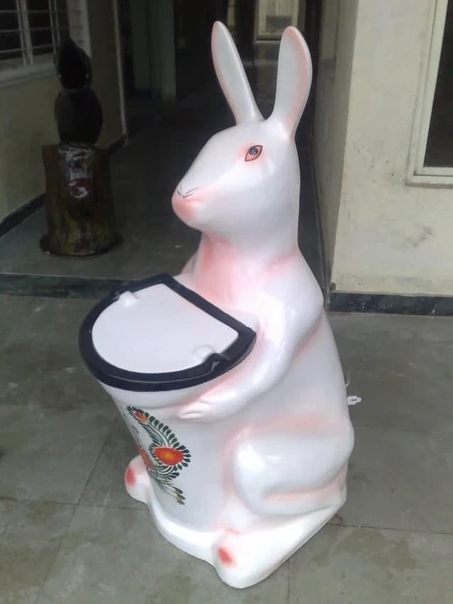 Garden Frp Rabbit Dustbin