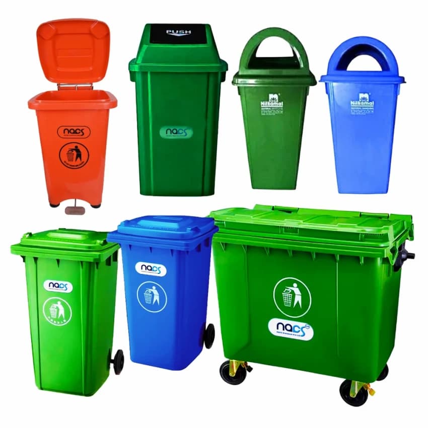 HDPE Plastic Dustbin ISO and DIN EN 840 Cerified