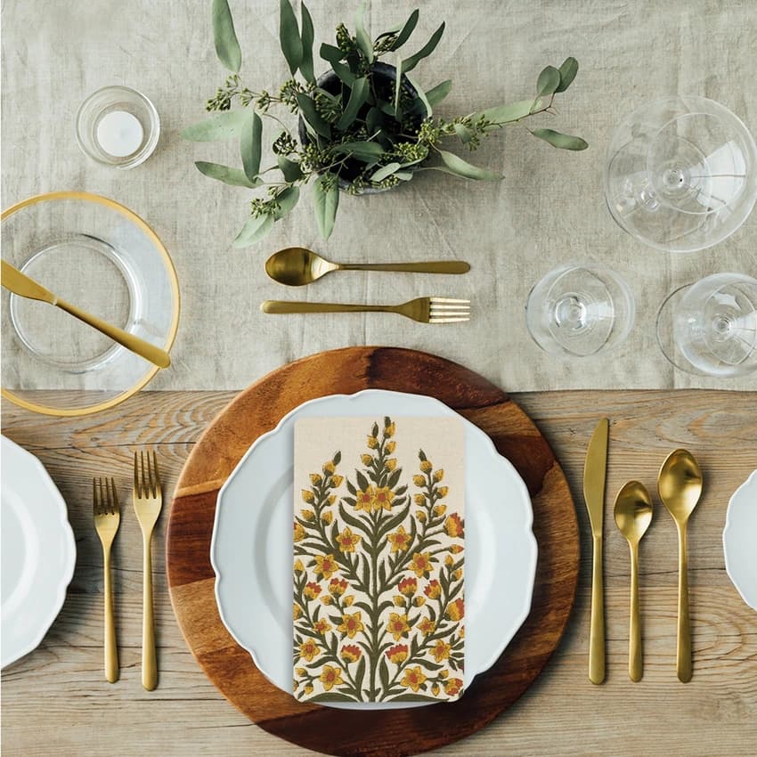 Polly Linen Printed Personalized Table Napkins, Size: Standard