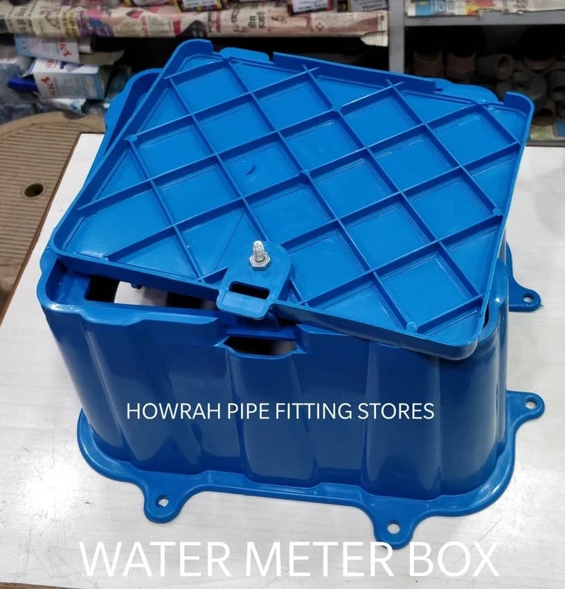 Beriwal HDPE Water Meter Protection Box, Rectangular, Blue