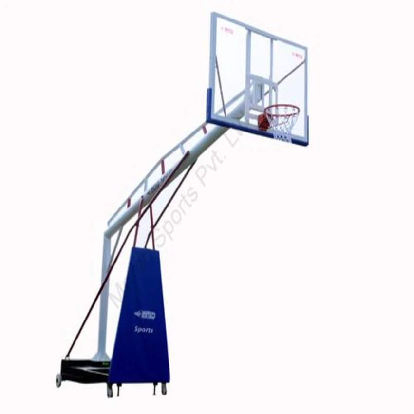 MTC White Metco Basketball Pole Movable with Acrylic Board, Ring & Net, For Sports, Size: 1.80 Mtr * 1.05 Mtr