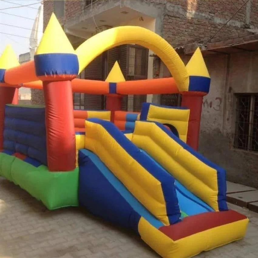 PVC Coated Single Side 560gsm ulticolour Inflatable Jumping Bouncy, 11-13 Yrs, Size/Dimension: 16*22