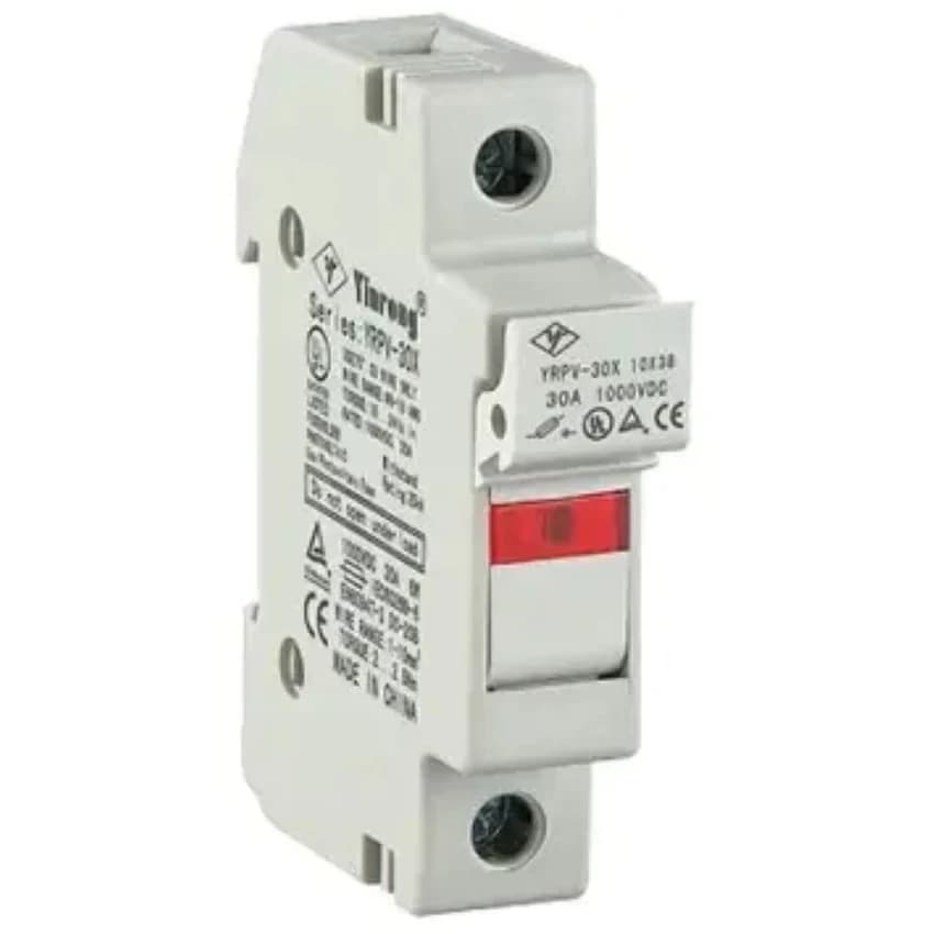 10x38 1000VDC PV Fuse Holder, 1 Pole, Voltage Rating: 500 V DC