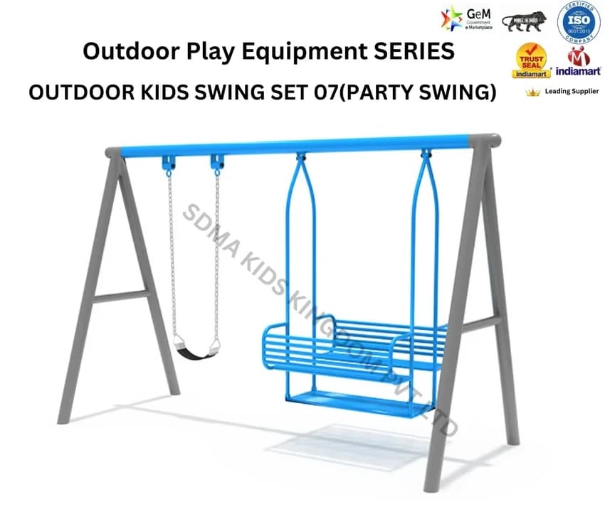 Iron 3 Seater Outdoor Kids Party Swing Set