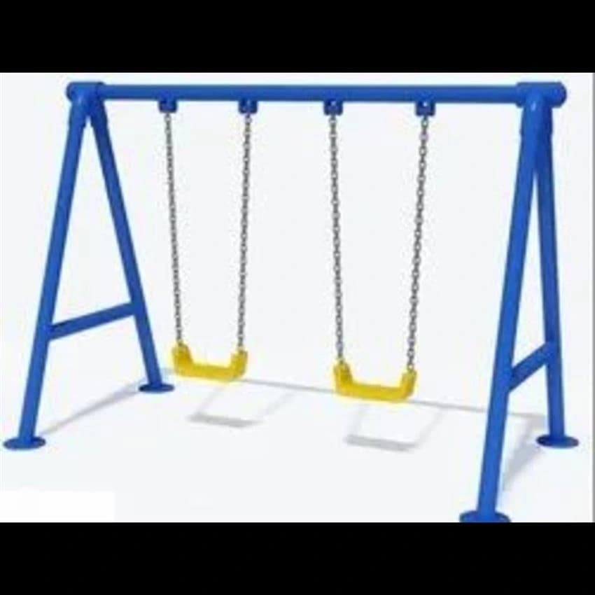 Blue Metal Double Swing For Playground