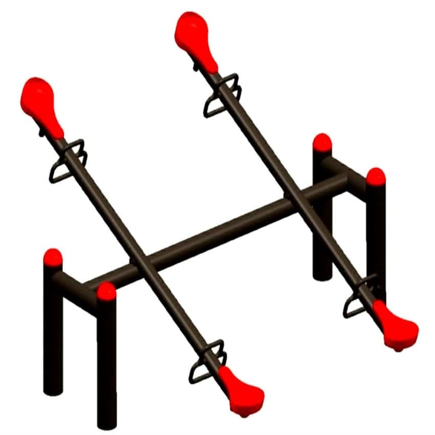 Powder Coated galvenised iron Four Seat Seesaw, in Outdoor, Size: 7 X 4 X 3 Feet