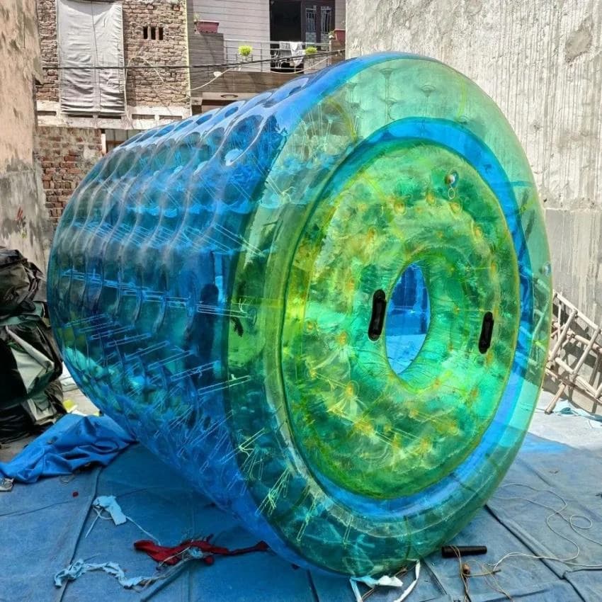 Green Pvc Inflatable Water Roller, Capacity: 4-5 Children