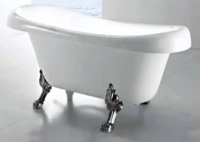 White Acrylic Vintage Zeotic Clawfoot Bathtub