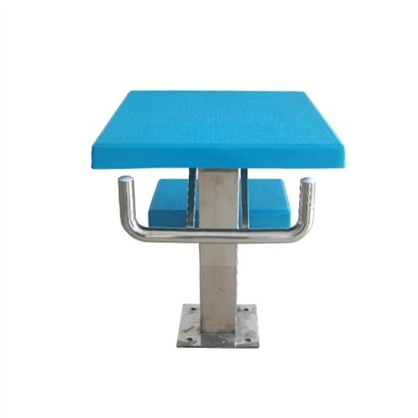 Blue Acrylic and SS Swimming Pool Starting Block, Size: 52 X 52 X 20 cm