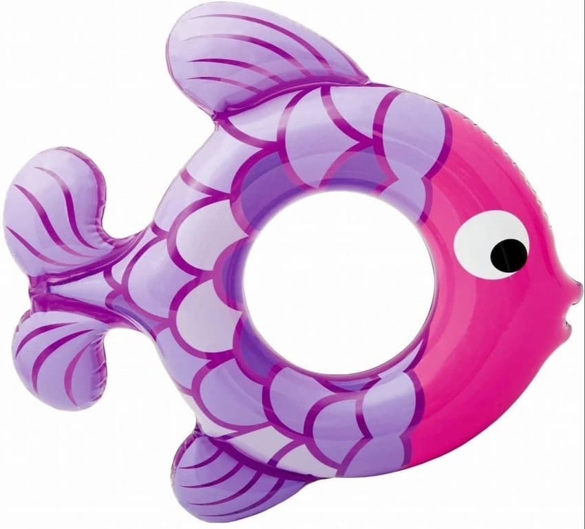 PVC Inflatable Fish Ring, Size: 24 Inch