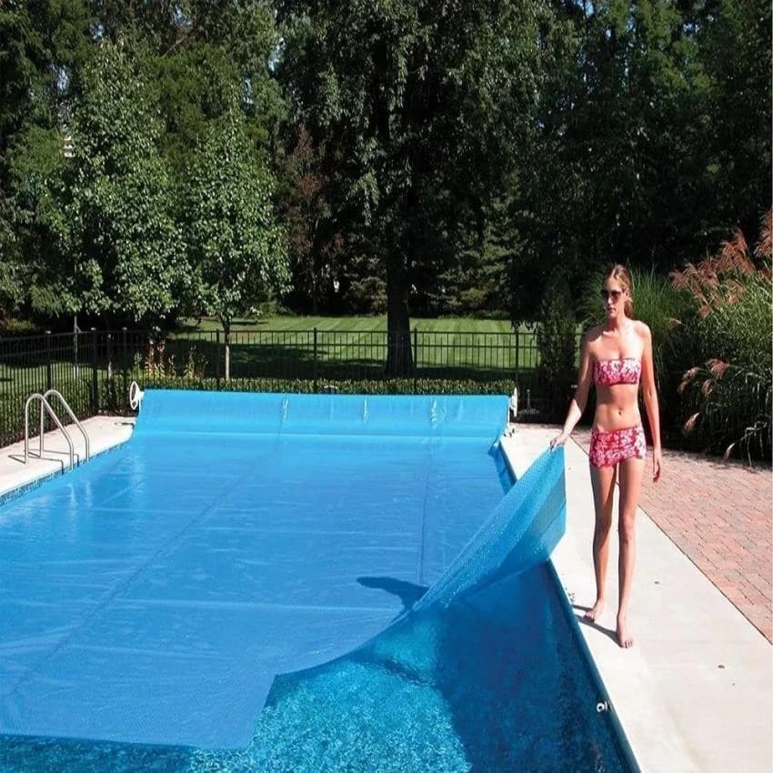 Blue PVC Swimming Pool Bubble Cover