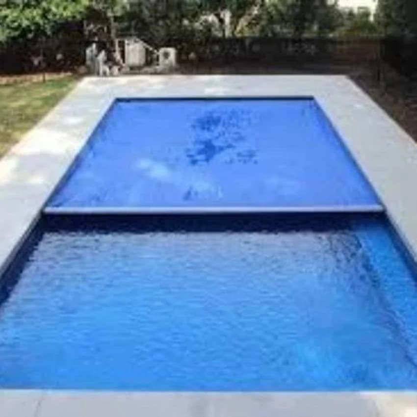 Blue PP Automatic Swimming Pool Cover, For Cleaning Purpose
