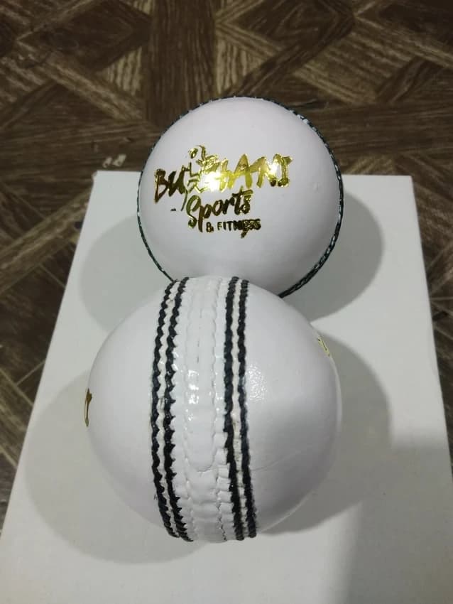 White Buhani Leather Cricket Ball